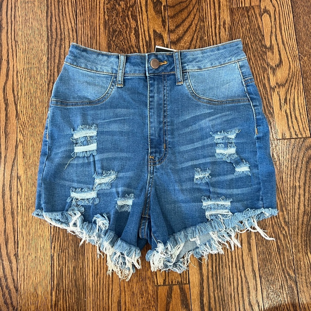 Fashion Nova High Rise Stretchy Denim Shorts Size 5